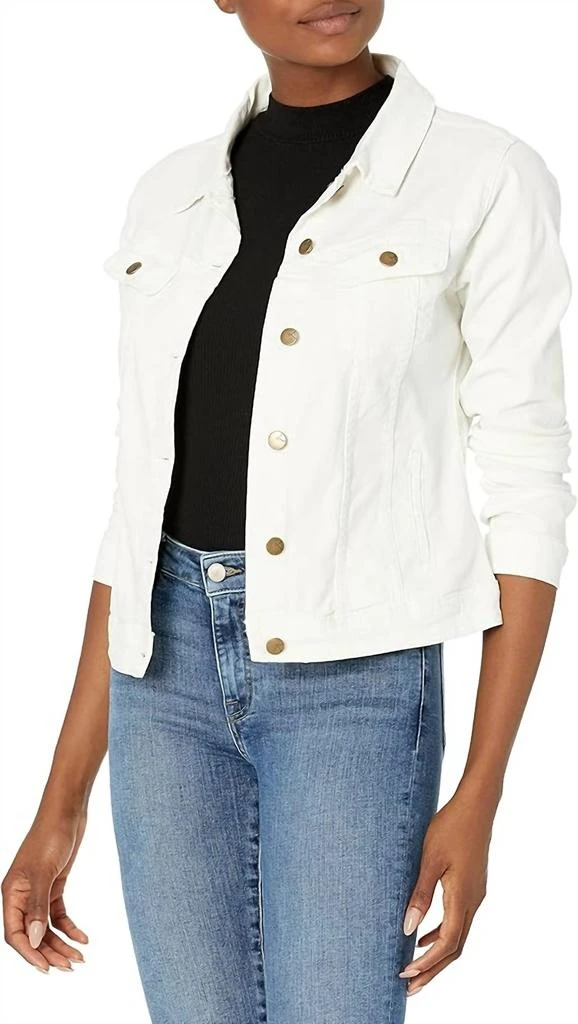 Lola Hats Classic Stretch Denim Jacket In White 1