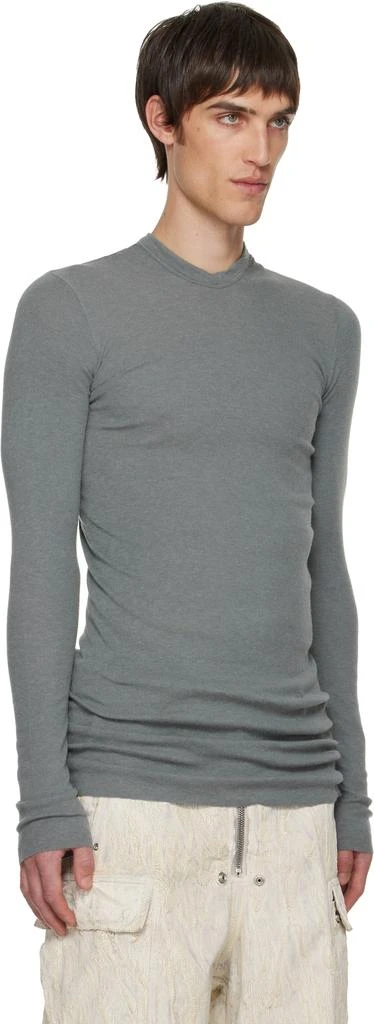 Rick Owens Gray Concordians Rib LS Hoodie 2