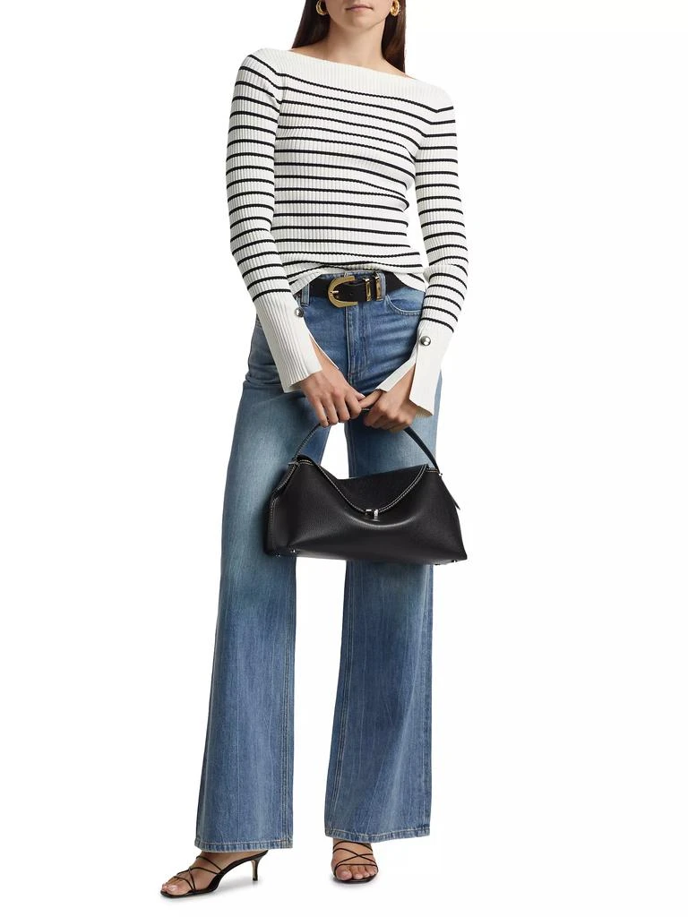 A.L.C. Anya Striped Rib-Knit Boatneck Sweater 2
