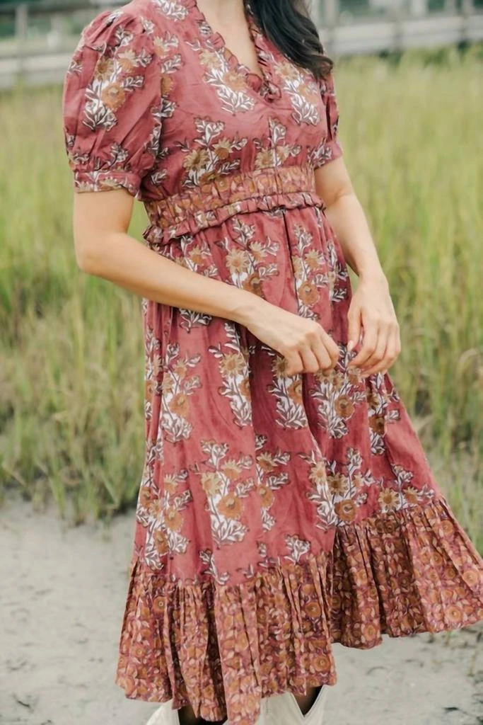 knee length dresses for ladies Ember Floral Midi Dress in Blue