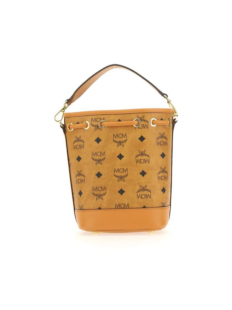 MCM MCM Allover Monogram Pattern Drawstring Bucket Bag 2