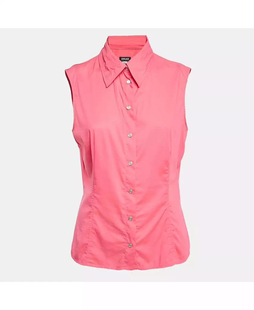 Pre-Owned Versace Women
s Jeans Couture Embellished Cotton Blend Sleeveless Top