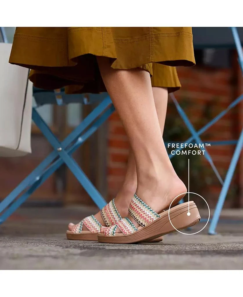 LifeStride Women's Fiona Washable Strappy Slide Wedge Sandals 4