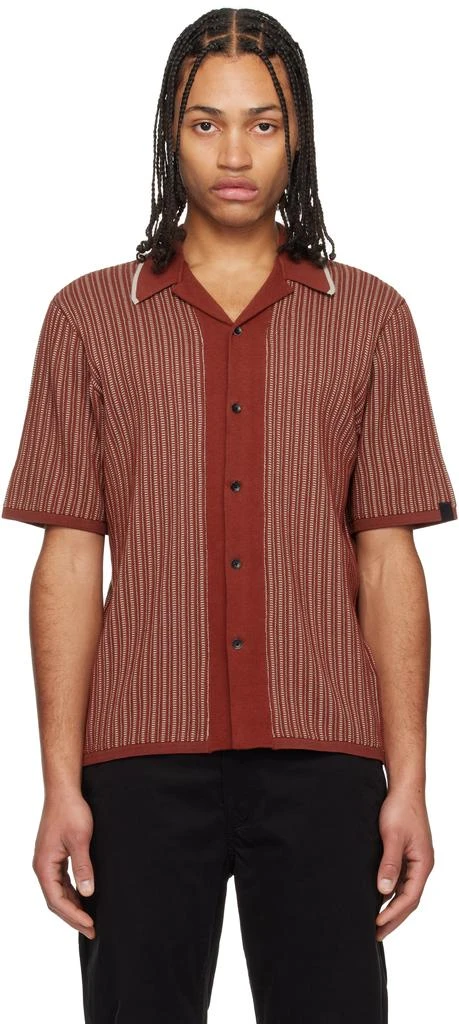 Rag & Bone Burgundy Harvey Knit Camp Shirt 1