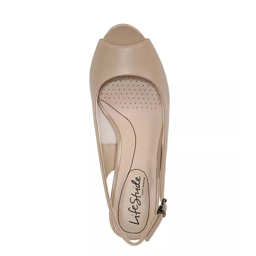 LifeStride Women's Slingback Peep Toe Pumps Heels In Silky Taupe 2