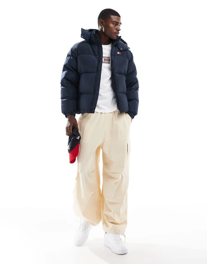 Tommy Jeans Tommy Jeans alaska puffer jacket with back flag graphic in navy 3