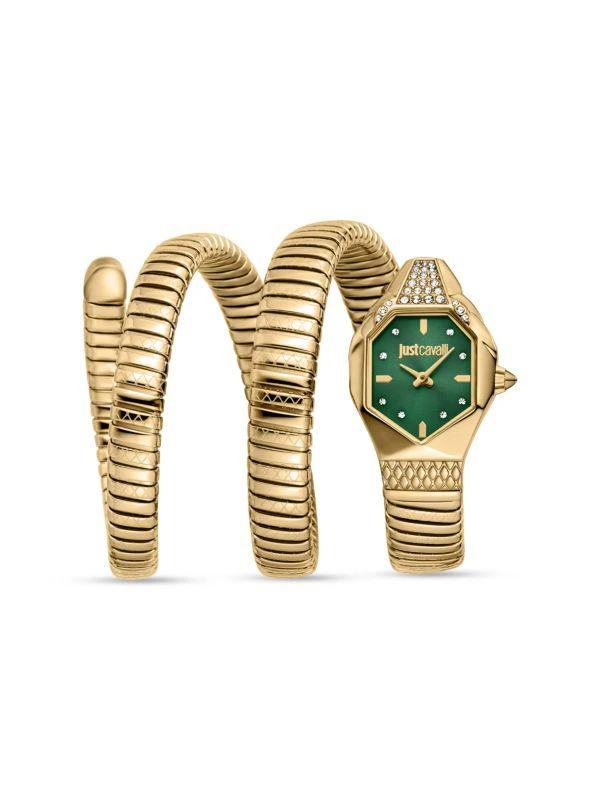 Shop Ambra Goldtone Stainless Steel & Crystal Wrap Watch  display picture 2