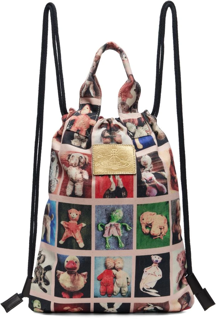 Vivienne Westwood Multicolor Canvas Teddies Pippa Drawstring Backpack 1