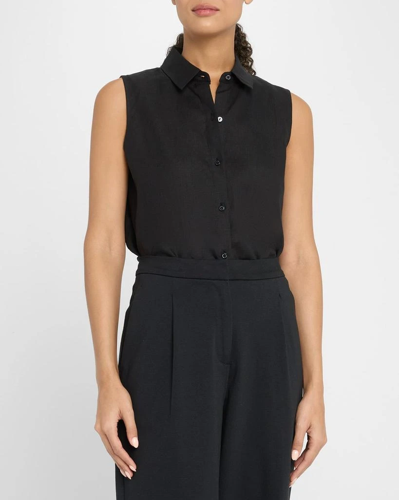 Eileen Fisher Sleeveless Organic Linen Shirt 4