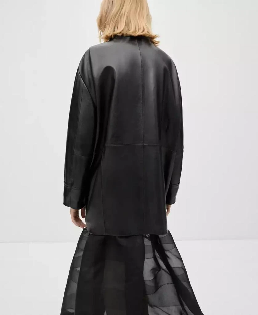 Mango Women's Oversize Leather Jacket 2