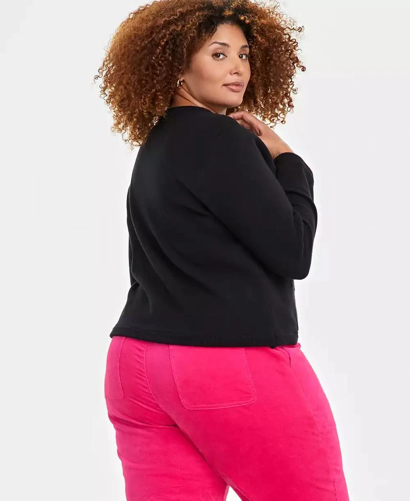 On 34th Trendy Plus Size Milano Crewneck Cardigan, Created for Macy's 4