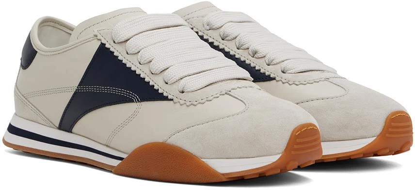 Bally Off-White & Navy Sonney Sneakers 4