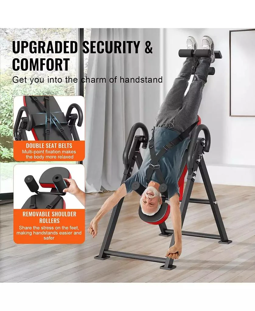 Mecale Inversion Table, Heavy-Duty Back Stretcher with 300 lb Capacity, Adjustable Belt, Ankle Lock and Headrest for Strength Training 5