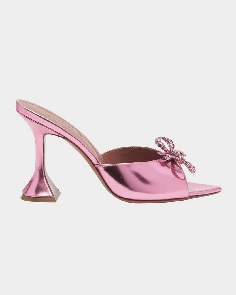 Amina Muaddi Rosie Metallic Leather Pedestal Sandals 1