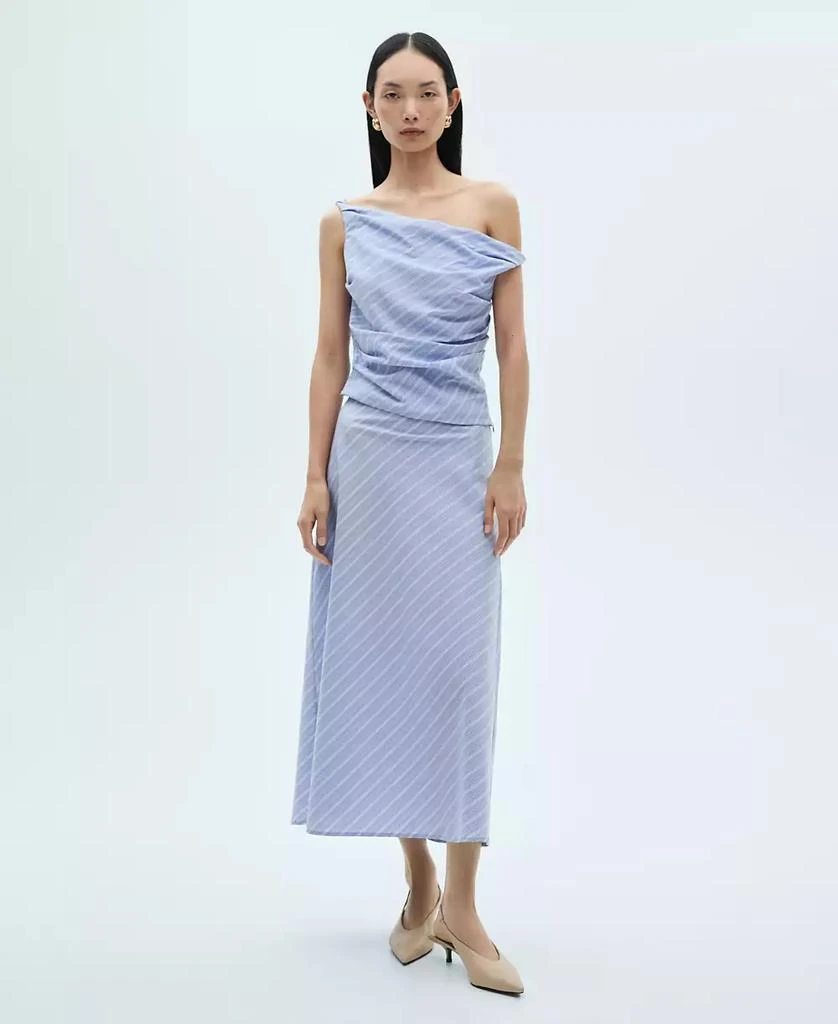 Mango Women's Striped Midi Skirt 7