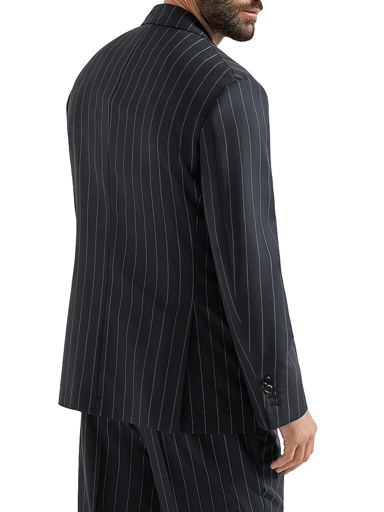 Brunello Cucinelli Super 150s Virgin Wool Wide Chalk Stripe Batavia Blazer 4