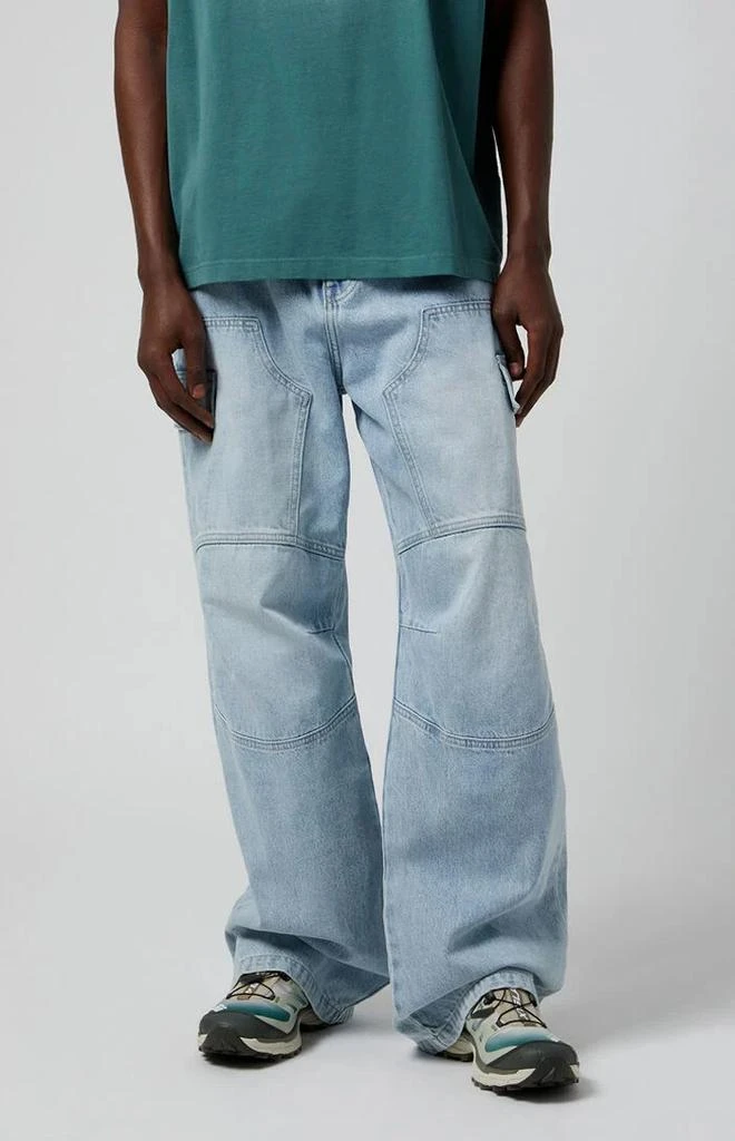 PacSun Blake Extreme Baggy Jeans Cargo Light Blue 1