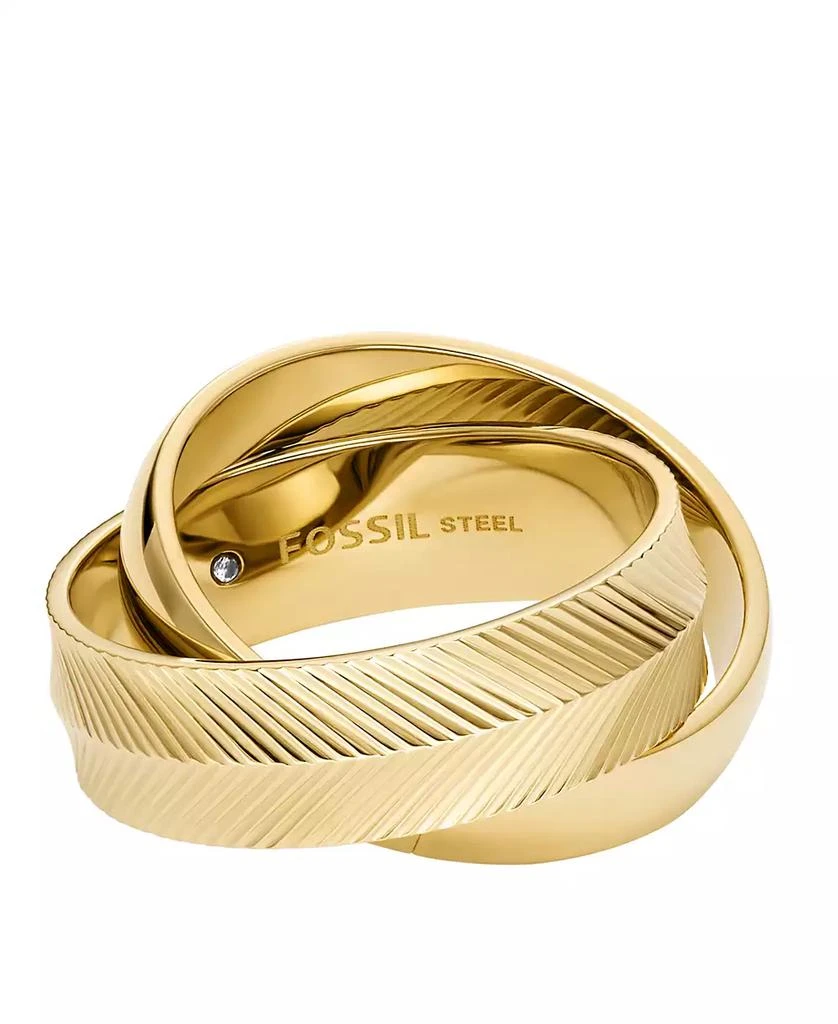 Fossil Harlow Interlocking Links Stainless Steel Band Ring 2