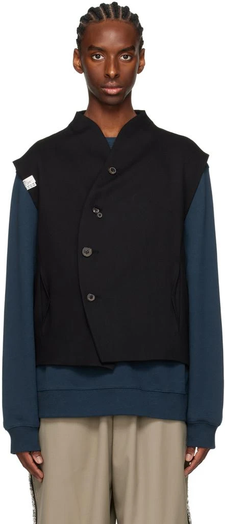 ADER error Black Funnel Neck Vest 1