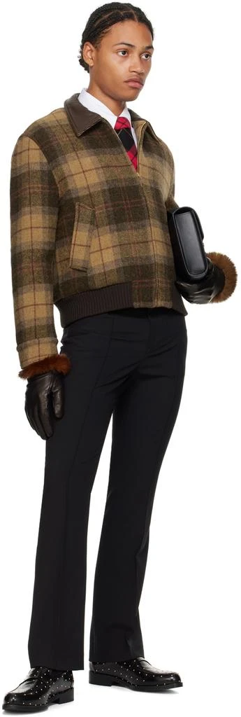 Black Faux-Fur Trimming Gloves by Ernest W. Baker on Sale｜手袋