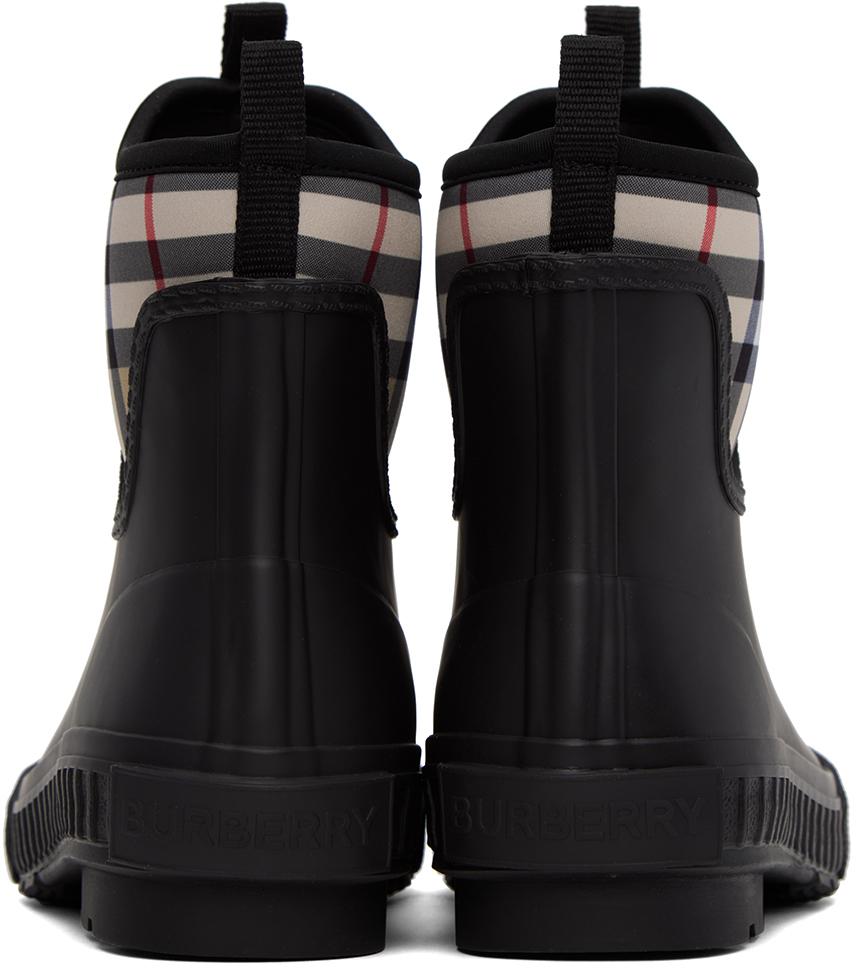 Burberry Black Vintage Check Rain Boots