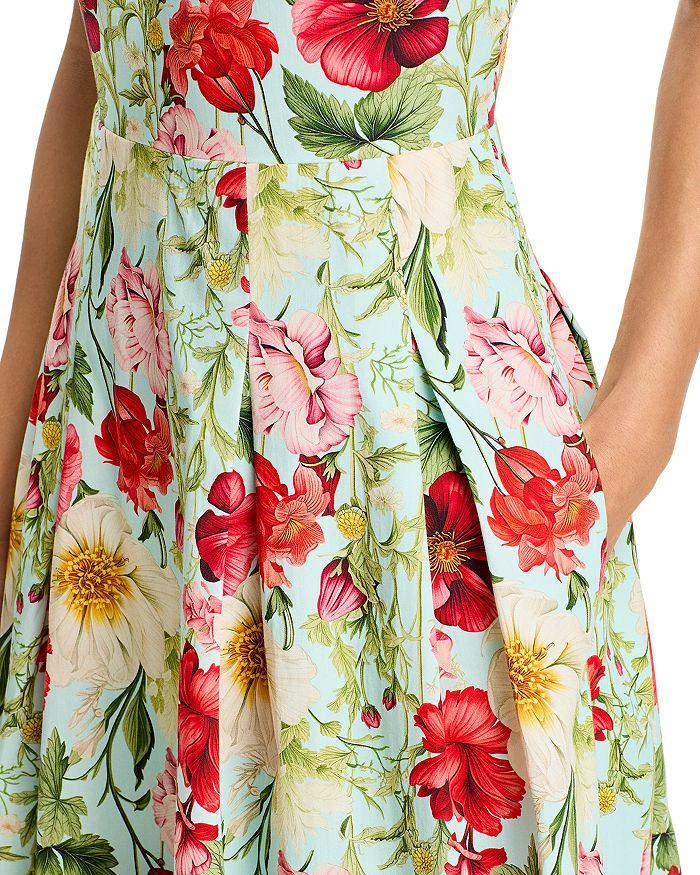 Teri Jon Printed Cotton Pleated Dress 3