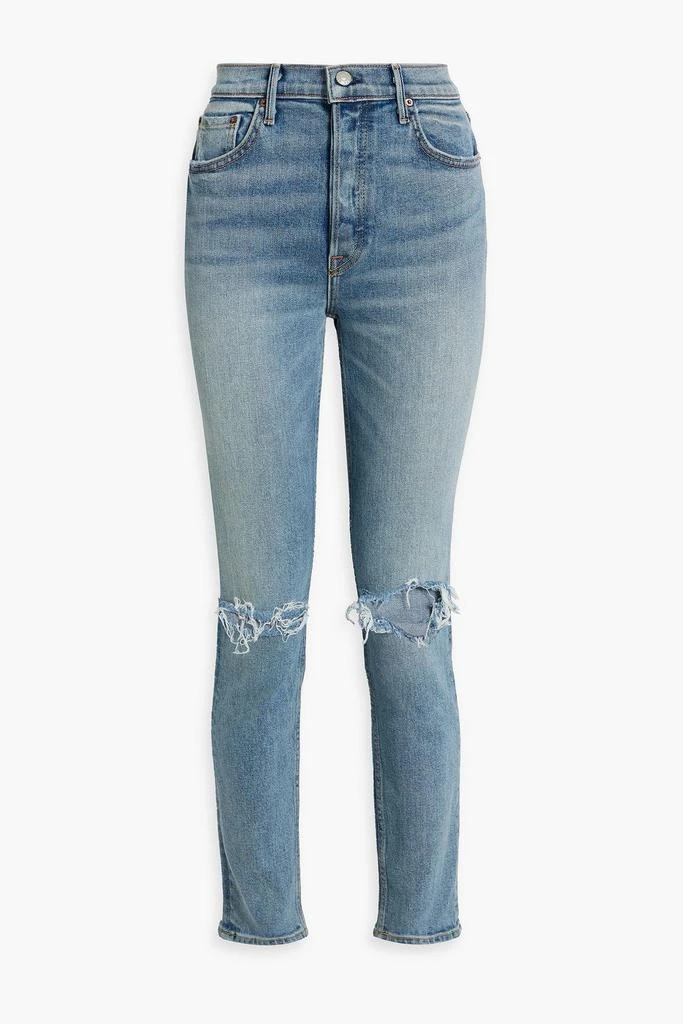 GRLFRND Karolina distressed high-rise skinny jeans 1