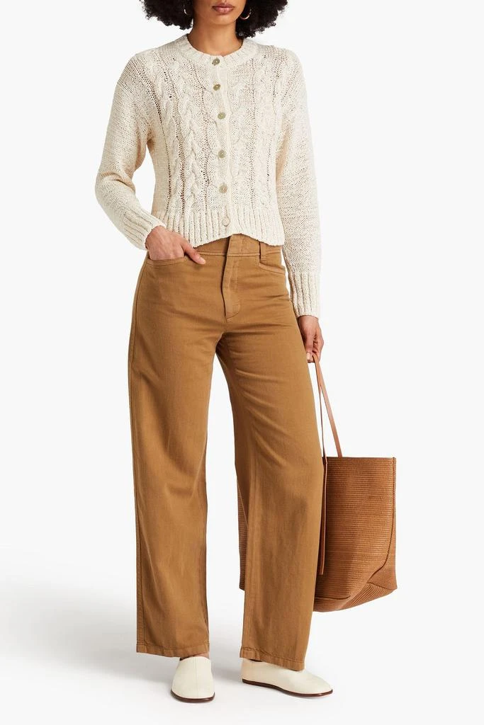 Vince Cotton, Lyocell and linen-blend twill straight-leg pants 2