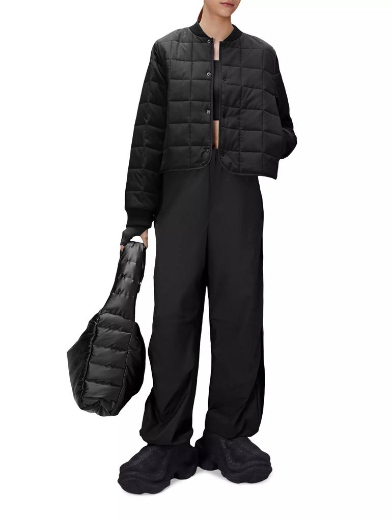 Rains Drenched Quilted Ripstop Crop Bomber Jacket