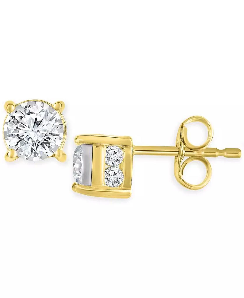 TruMiracle Diamond Stud Earrings (1/2 ct. t.w.) in 14k White, Yellow or Rose Gold 1
