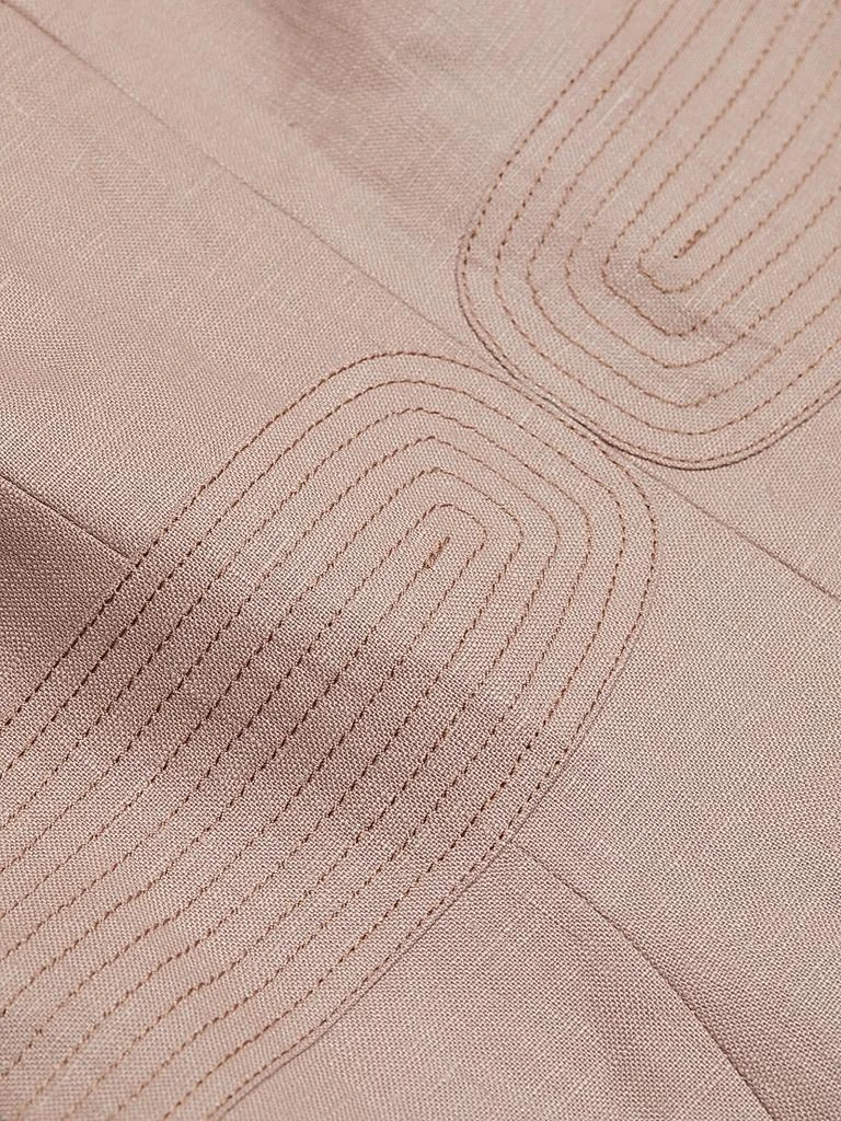 Hevron Linen Embroidered Midi-Dress 7