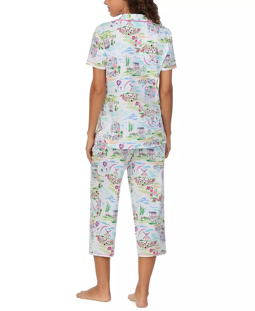 Cuddl Duds Women's Printed Collared Cropped Pajama Set 2
