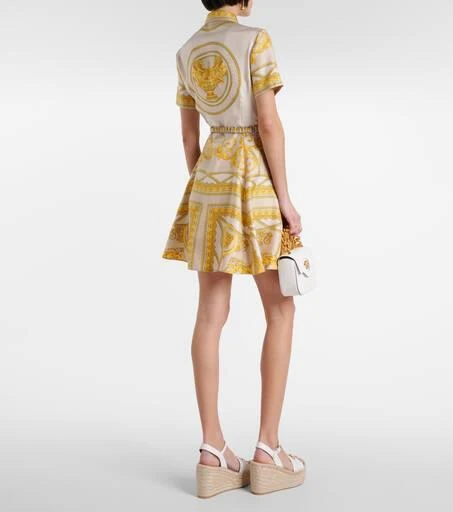 Versace Barocco silk twill shirt dress 3