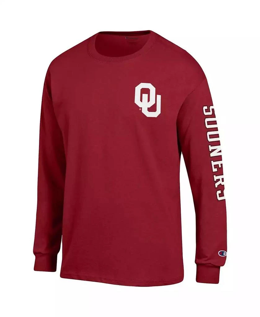 CHAMPION Men's Crimson Oklahoma Sooners Team Stack Long Sleeve T-shirt 2