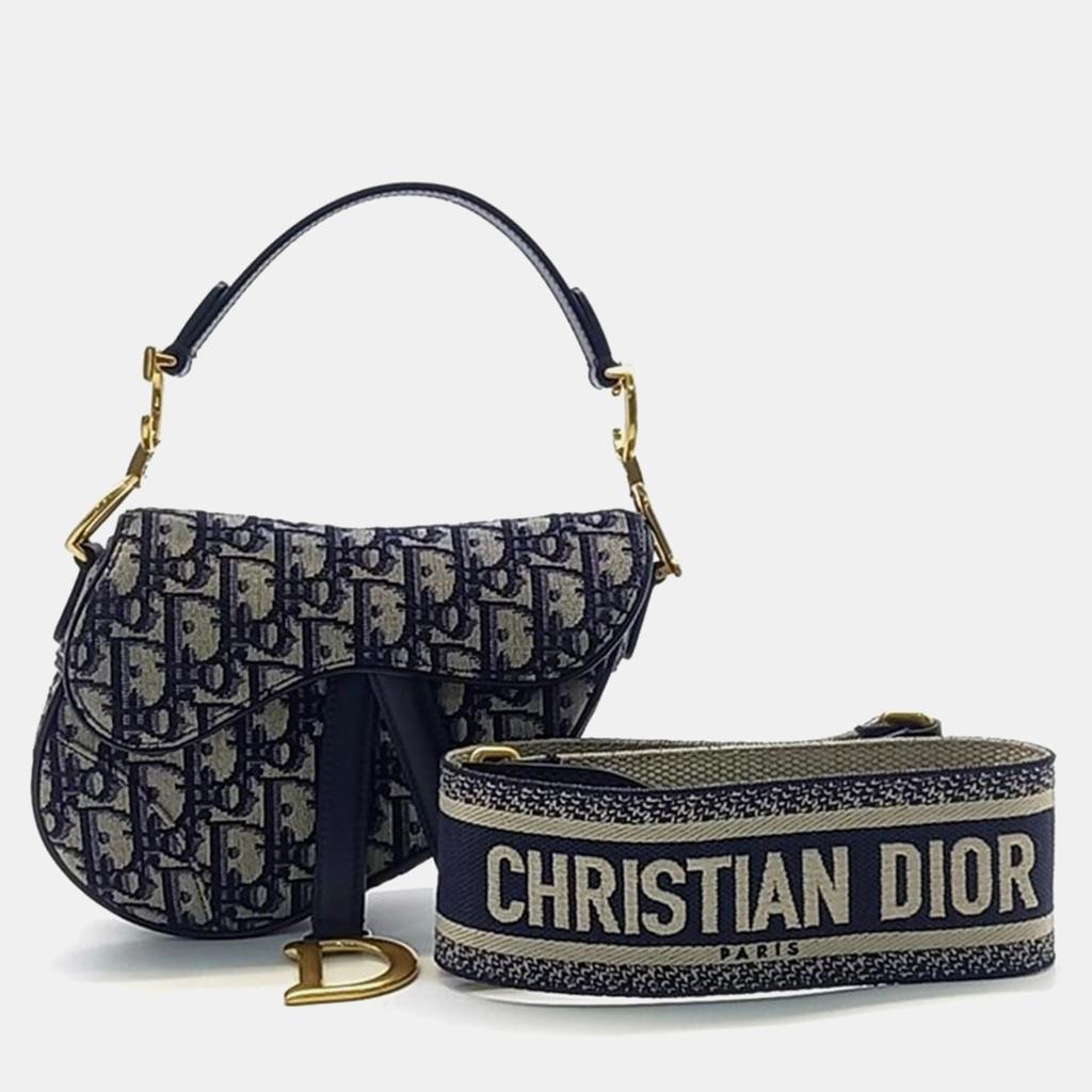 Dior Christian Dior Oblique Mini Saddle Bag & Strap