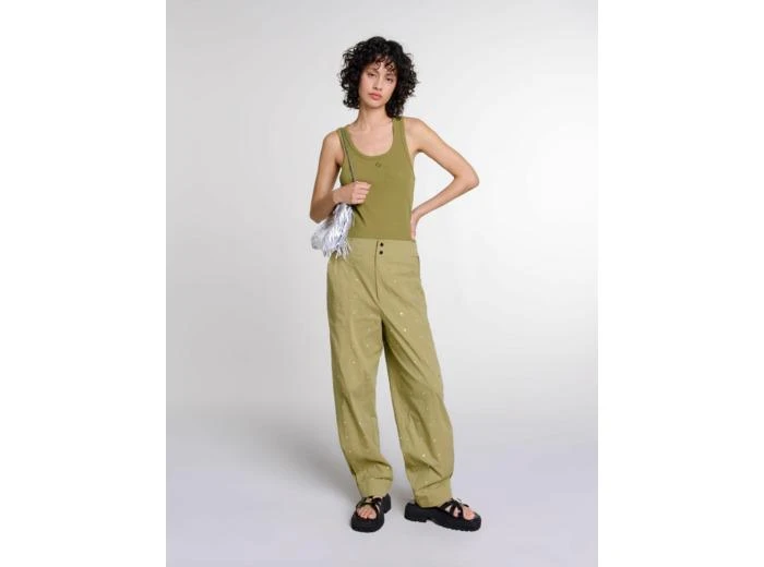 Maje Pantalon baggy clouté 1