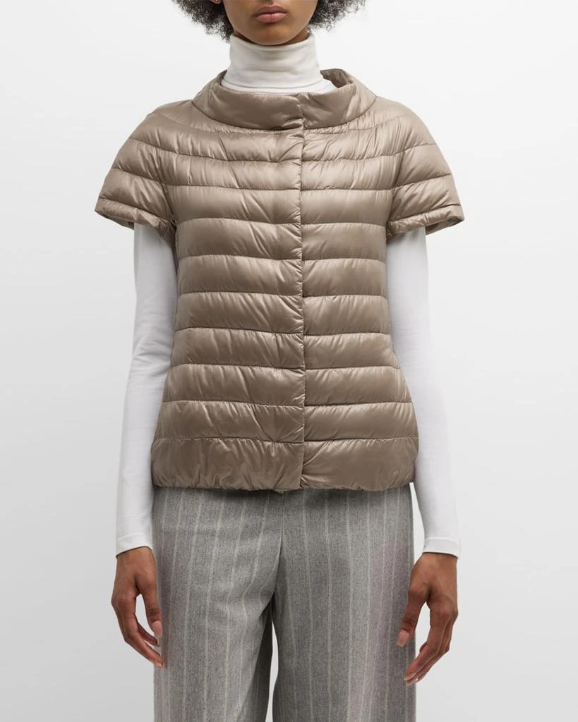 Herno Emilia Water-Resistant Ultralight Nylon Puffer Cape 2