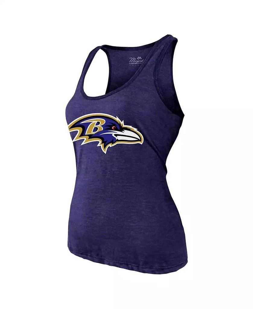 Majestic Women's Lamar Jackson Purple Baltimore Ravens Name Number Tri-Blend Tank Top 2