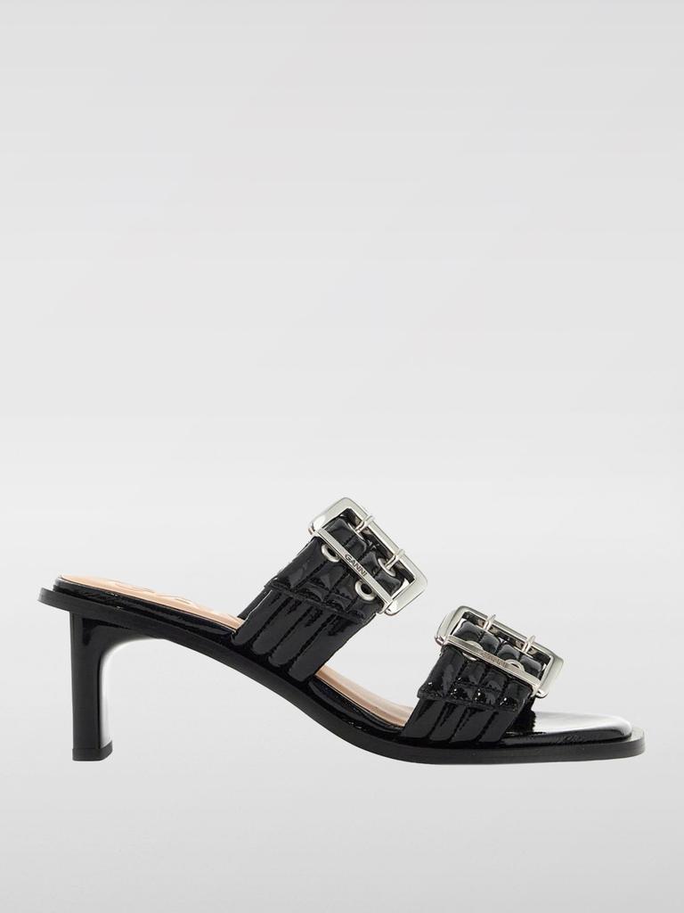 サンダル・ミュール Ganni Feminine Sandals - Ganni - Synthetic - Burgundy Low Flatform Sandals Ruched Sandals Burgundy