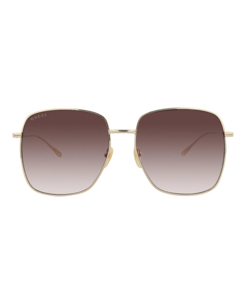 Gucci Square-Frame Metal Sunglasses