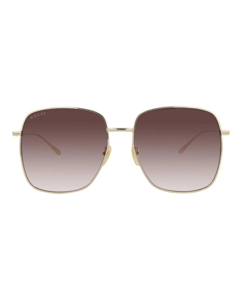 Gucci Square-Frame Metal Sunglasses 1