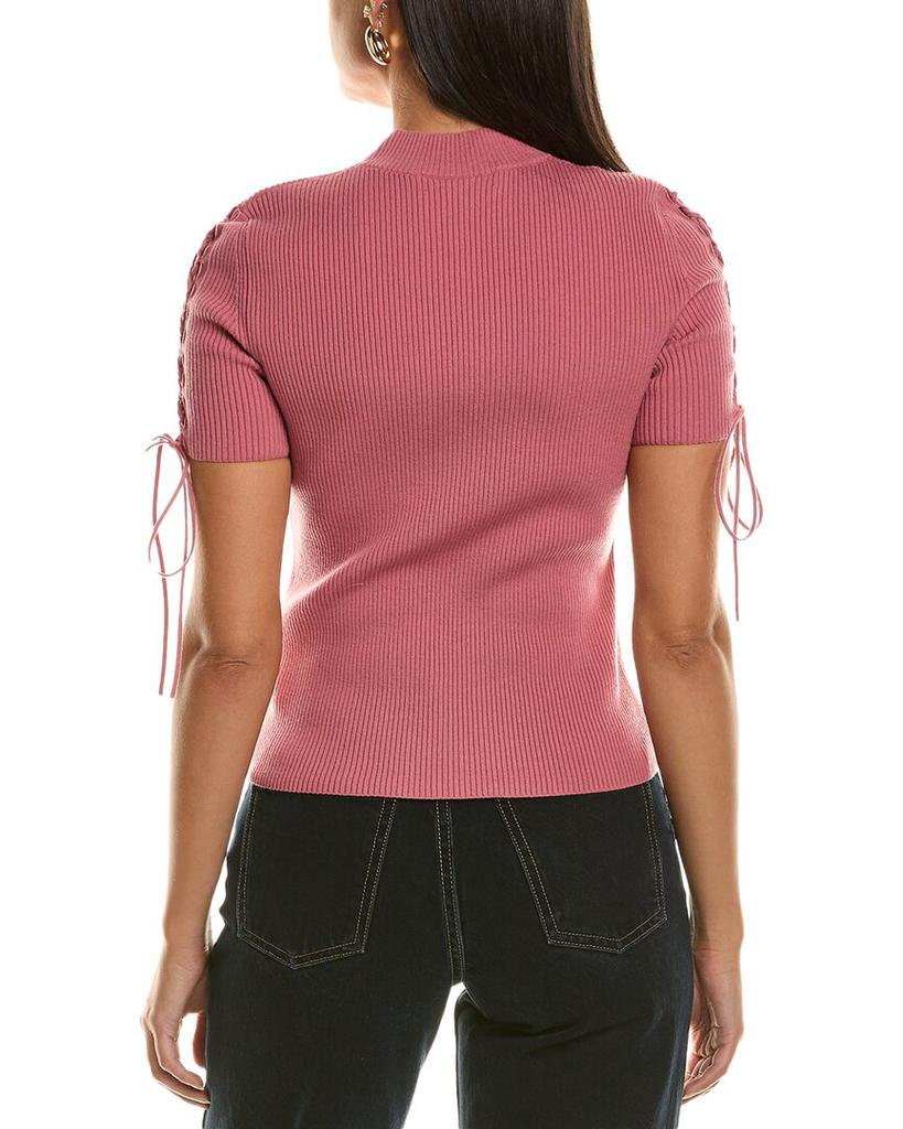 Oscar de la Renta Mock Neck Wool-Blend Shirt