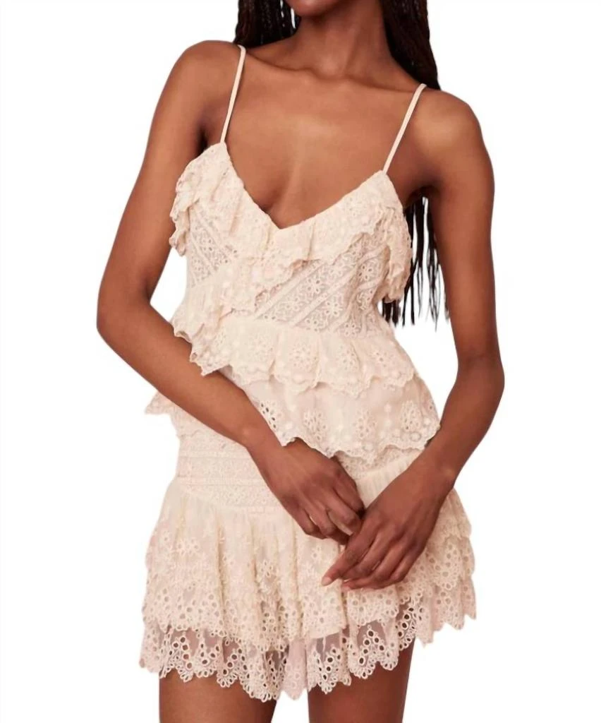 LOVESHACKFANCY Saturn Top In Cream 1