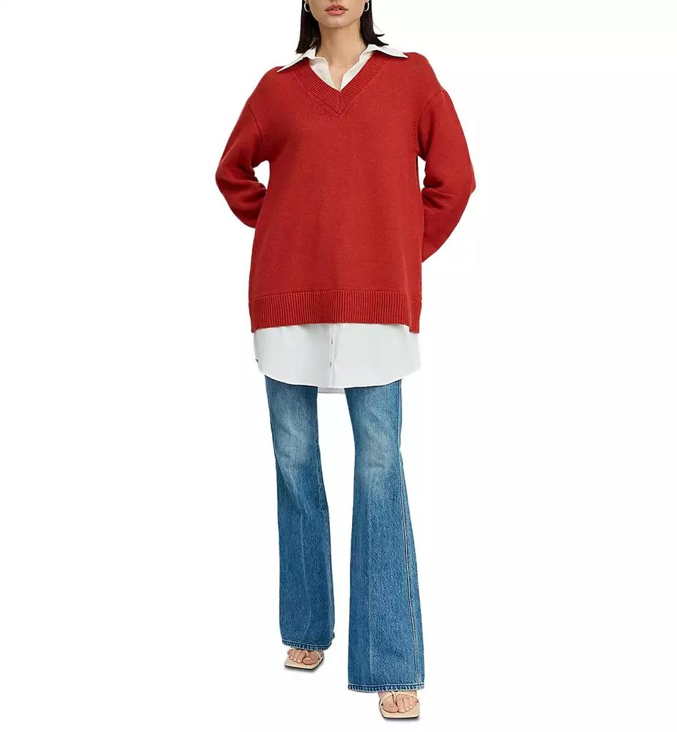 En Saison Women's Colby Mixed Media Sweater Dress 3
