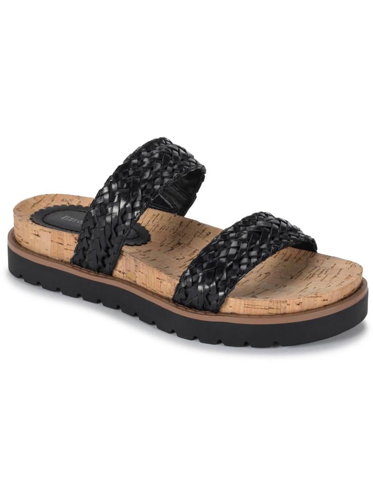 Baretraps Deanne Womens Faux Leather Braided Slide Sandals