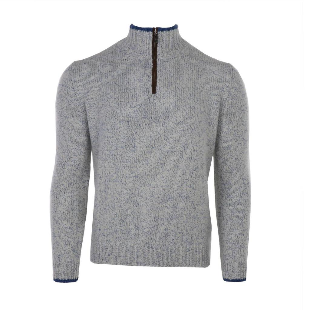 Fedeli Fedeli - Men's Cashmere Bicolor & Suede Quarter Zip
