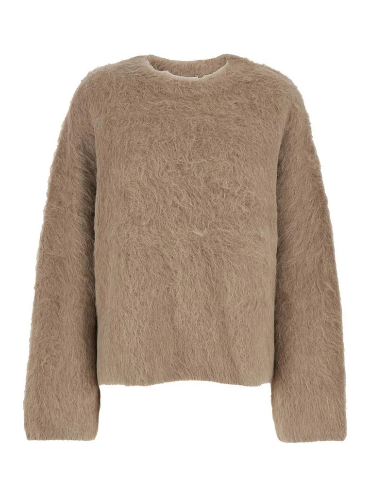 TOTEME Beige Oversized Sweater With Brushed Effect In Alpaca Blend Woman 1