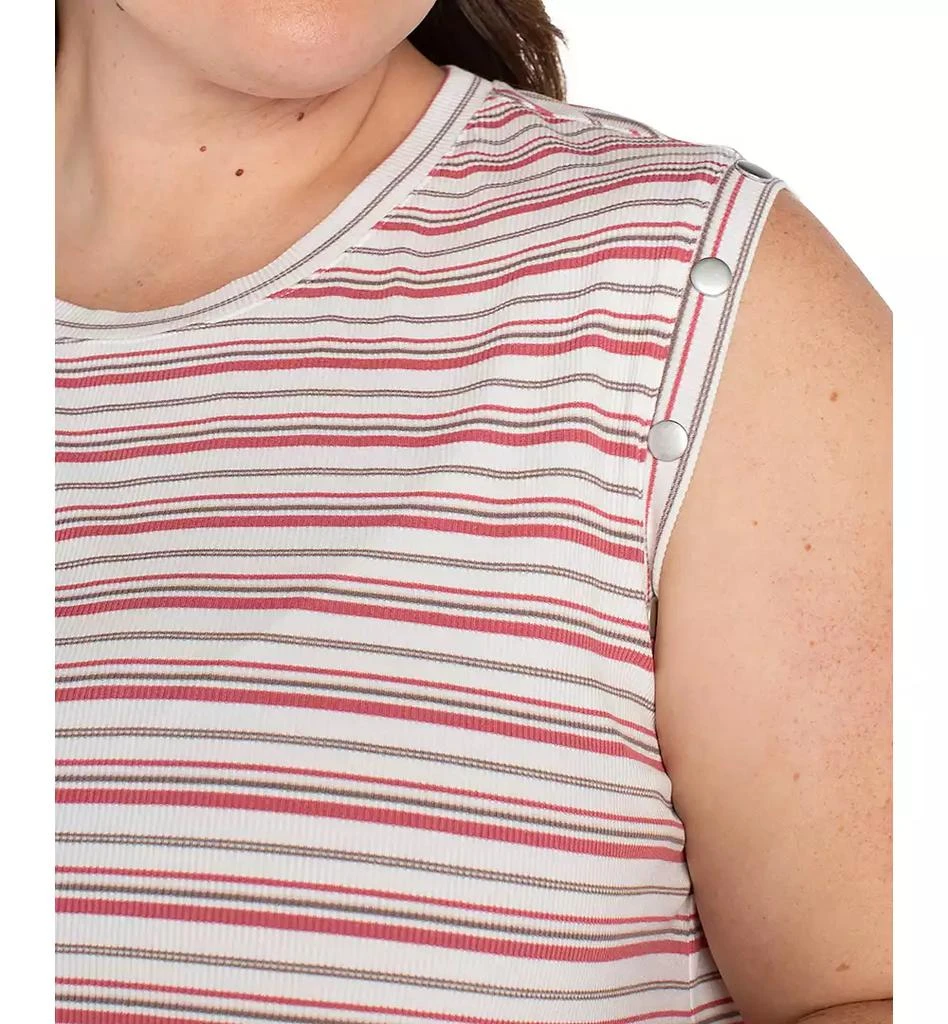 Liverpool Liverpool Plus Size Crewneck Striped Sleeveless Top 4