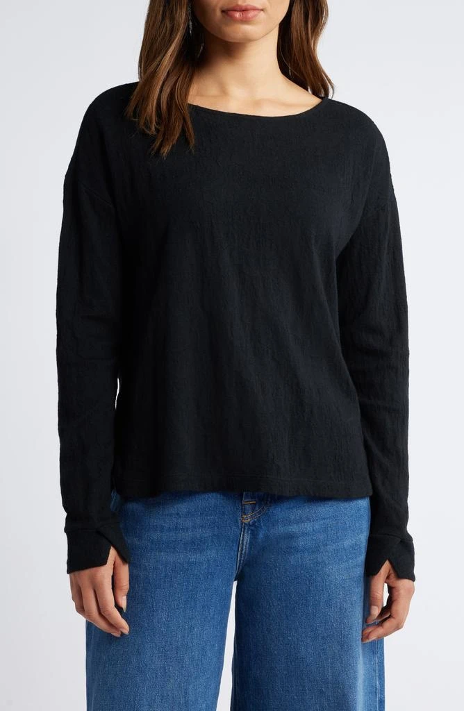 NIC+ZOE Relaxed Fit Cotton Jacquard T-Shirt 1