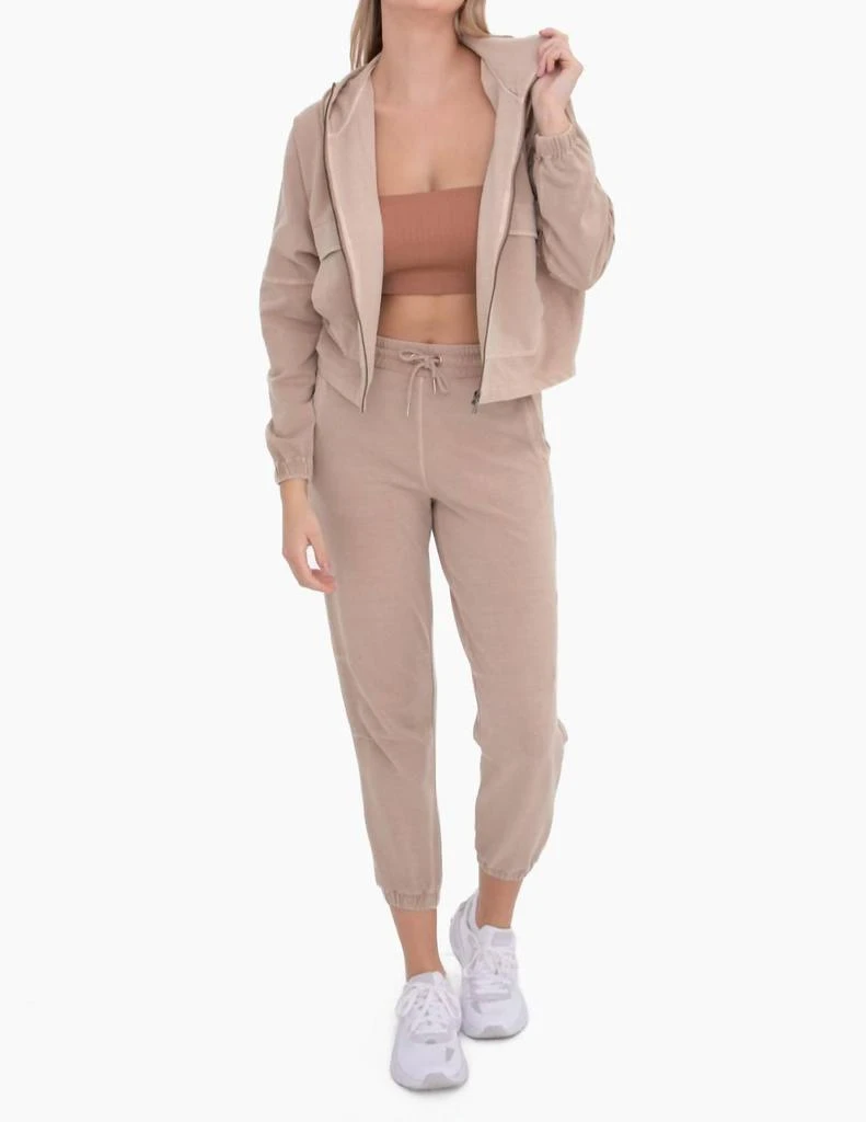 mono b Utility Style Denim Jacket In Taupe 4